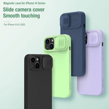 NILLKIN CamShield Silky Magnetic Silicone Protection Case For iPhone 14