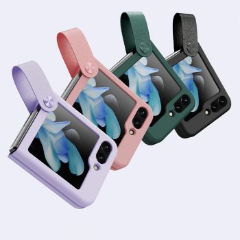 NILLKIN Flex Flip Finger Strap Liquid Silicone Phone Case For Samsung Galaxy Z Flip 5