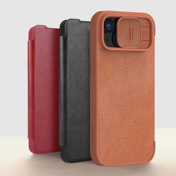 NILLKIN Qin Pro Series Flip Leather Lens Protective Case For Apple iPhone 15