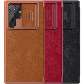 NILLKIN Qin Pro Series Flip Leather Lens Protective Case For Samsung Galaxy S22 Ultra