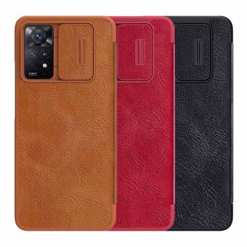 NILLKIN Qin Pro Series Flip Leather Lens Protective Case For XIAOMI Redmi Note 11 Pro Int.edition/11 Pro 5G Int.edition/11 Pro+ 5G India /11E Pro 5G